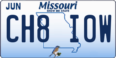 MO license plate CH8I0W
