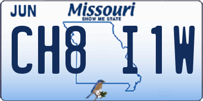 MO license plate CH8I1W