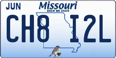 MO license plate CH8I2L