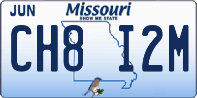 MO license plate CH8I2M