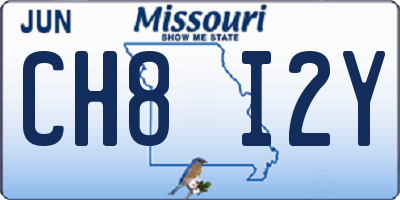 MO license plate CH8I2Y