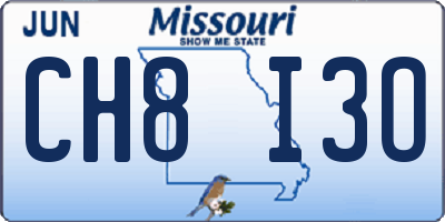 MO license plate CH8I3O