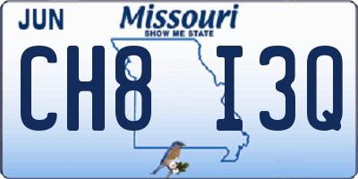 MO license plate CH8I3Q