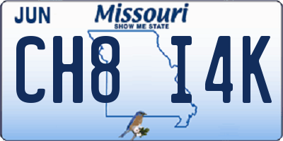 MO license plate CH8I4K