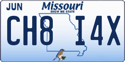 MO license plate CH8I4X