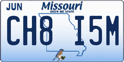 MO license plate CH8I5M