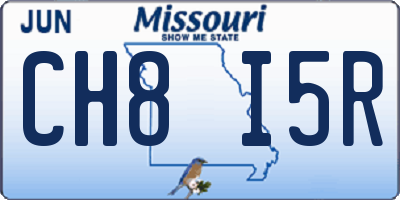 MO license plate CH8I5R