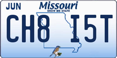 MO license plate CH8I5T