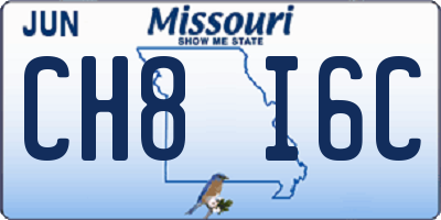 MO license plate CH8I6C