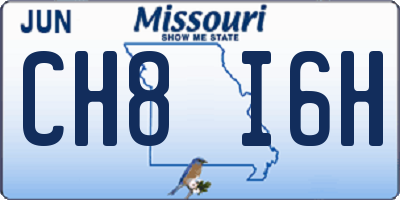 MO license plate CH8I6H