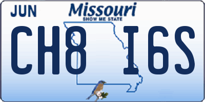 MO license plate CH8I6S