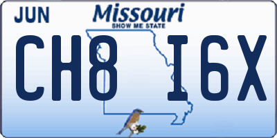 MO license plate CH8I6X