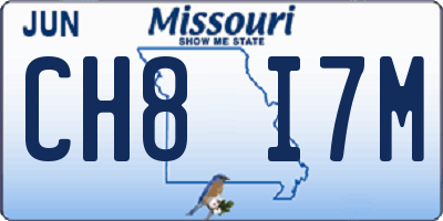 MO license plate CH8I7M