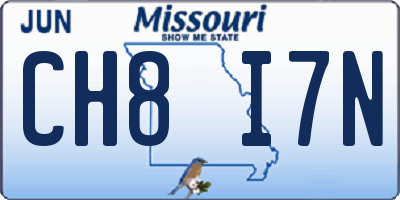MO license plate CH8I7N