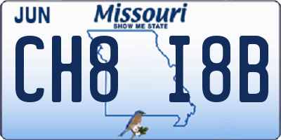 MO license plate CH8I8B