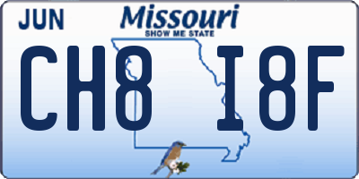 MO license plate CH8I8F