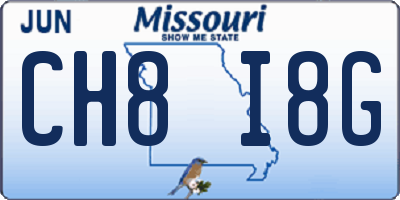 MO license plate CH8I8G