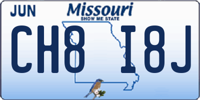 MO license plate CH8I8J