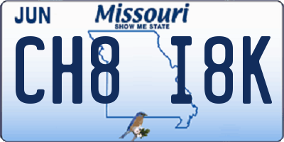 MO license plate CH8I8K
