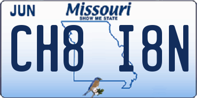 MO license plate CH8I8N