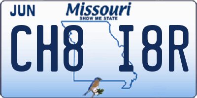 MO license plate CH8I8R