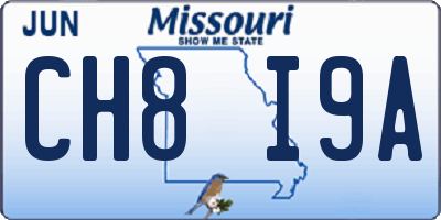 MO license plate CH8I9A