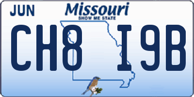 MO license plate CH8I9B