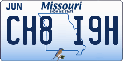 MO license plate CH8I9H