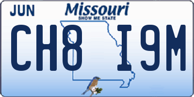 MO license plate CH8I9M