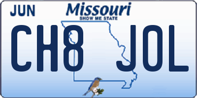 MO license plate CH8J0L