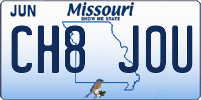 MO license plate CH8J0U