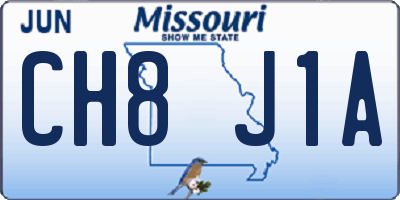 MO license plate CH8J1A