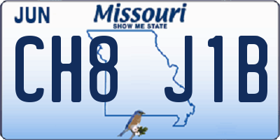 MO license plate CH8J1B