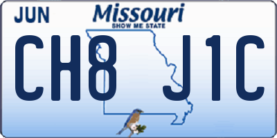 MO license plate CH8J1C