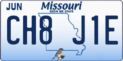 MO license plate CH8J1E
