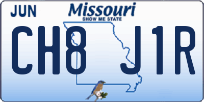 MO license plate CH8J1R
