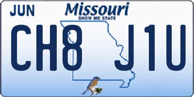MO license plate CH8J1U