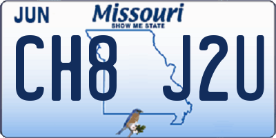 MO license plate CH8J2U
