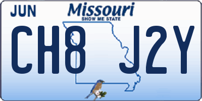 MO license plate CH8J2Y