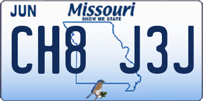 MO license plate CH8J3J
