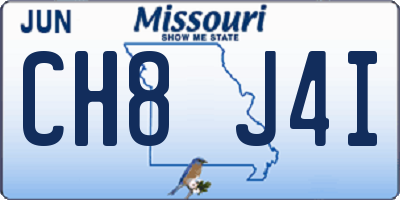 MO license plate CH8J4I