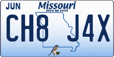 MO license plate CH8J4X