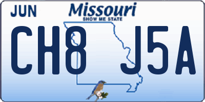 MO license plate CH8J5A