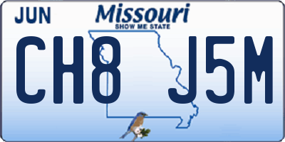 MO license plate CH8J5M