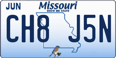 MO license plate CH8J5N