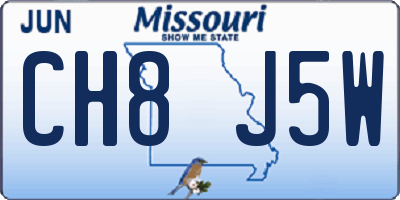 MO license plate CH8J5W