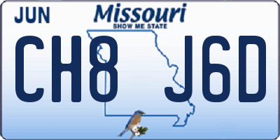 MO license plate CH8J6D