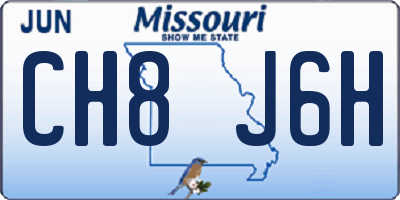MO license plate CH8J6H