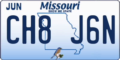 MO license plate CH8J6N