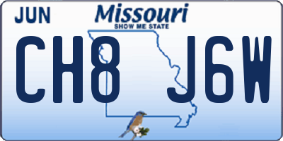 MO license plate CH8J6W
